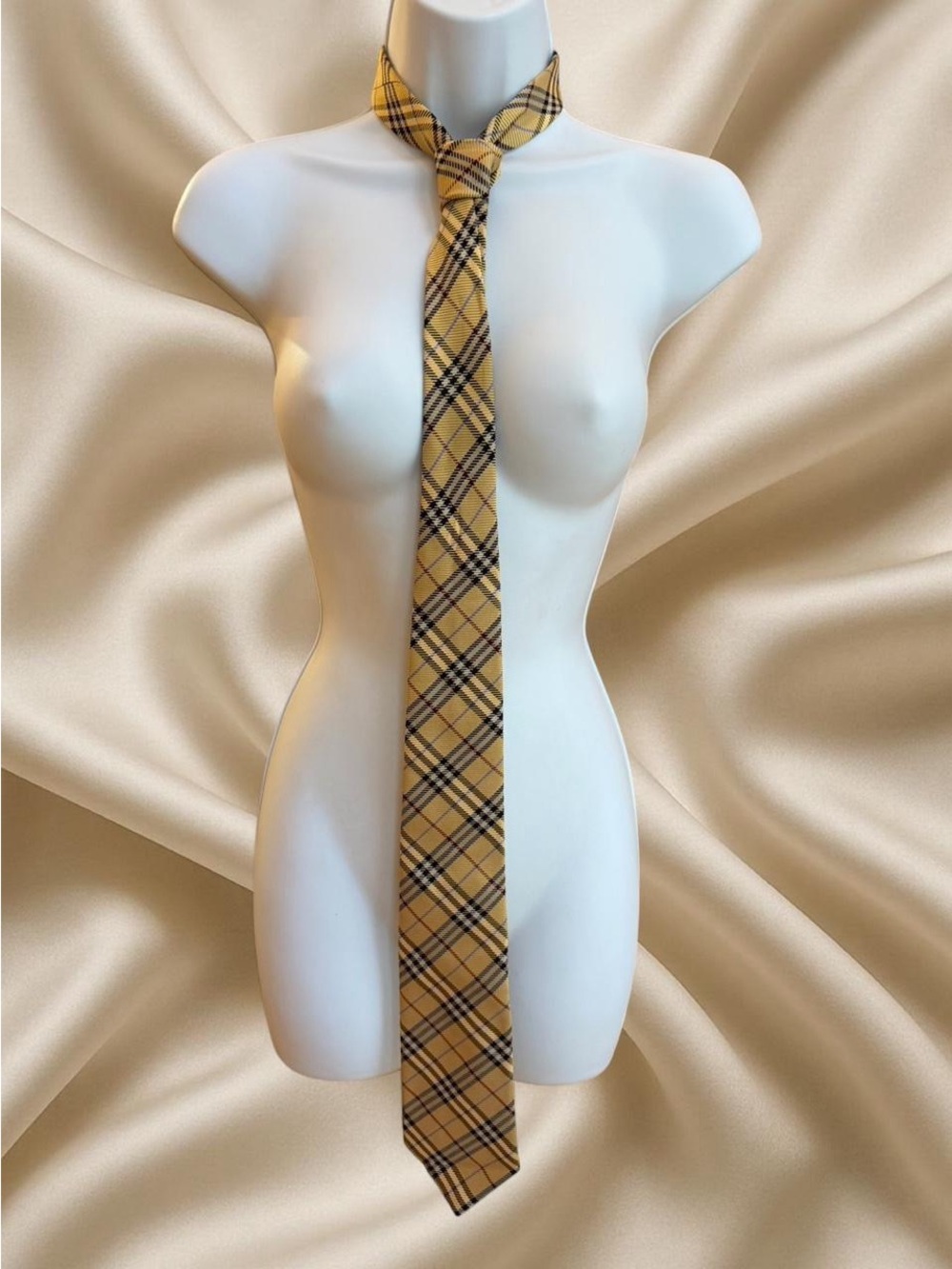 Authentic Burberry Plaid Silk Tie